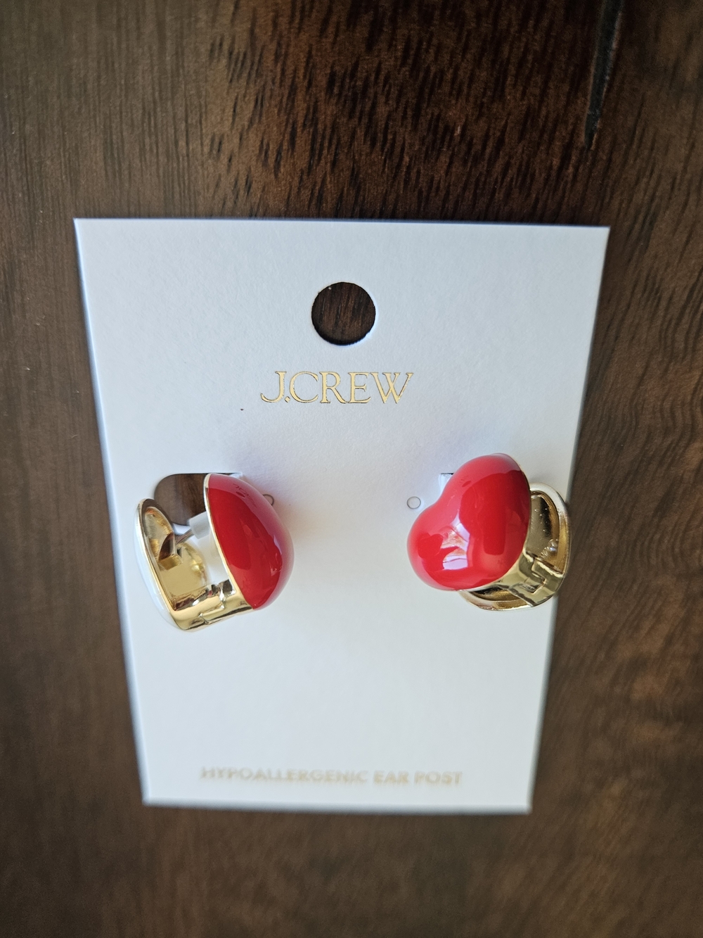 J.Crew Double Sided Heart Stud Earrings, White/ Red - Picture 6 of 8